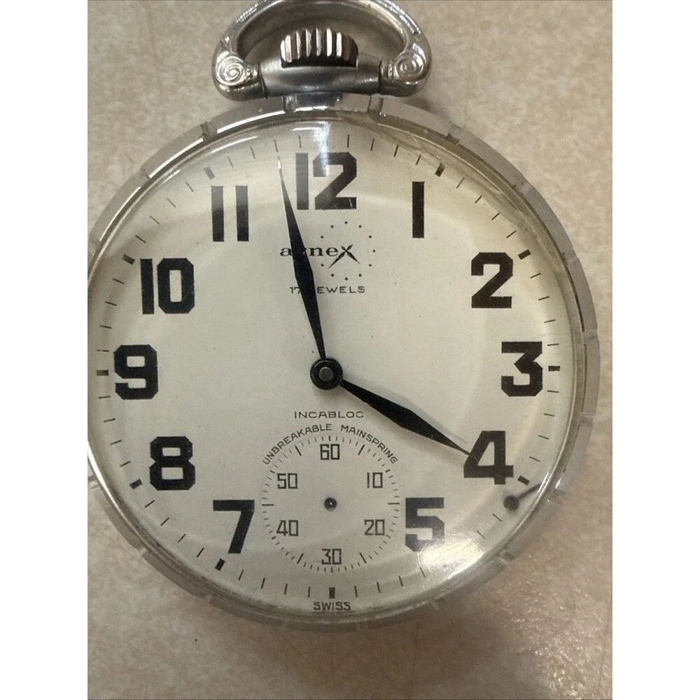 Vintage Arnex 17 Jewels Incabloc with Box Pocket Watch